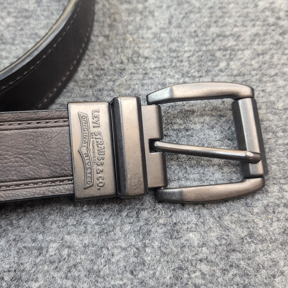 Levi's Leather Belt - Men's‎ Reversible Casual Belt Black Brown Size XL 42